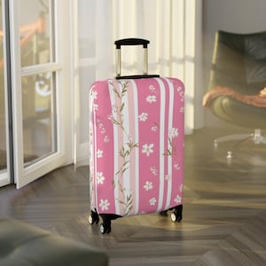 Floral Luggage Cover - Travel Accessory, Personalized Travel Gear, Cute Suitcase Protector, Spring Travel, Gift for Travelers