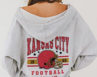 Kansas City Vintage Football Jacket, Unisex Retro Zip Up, Classic Athletic Style Outerwear