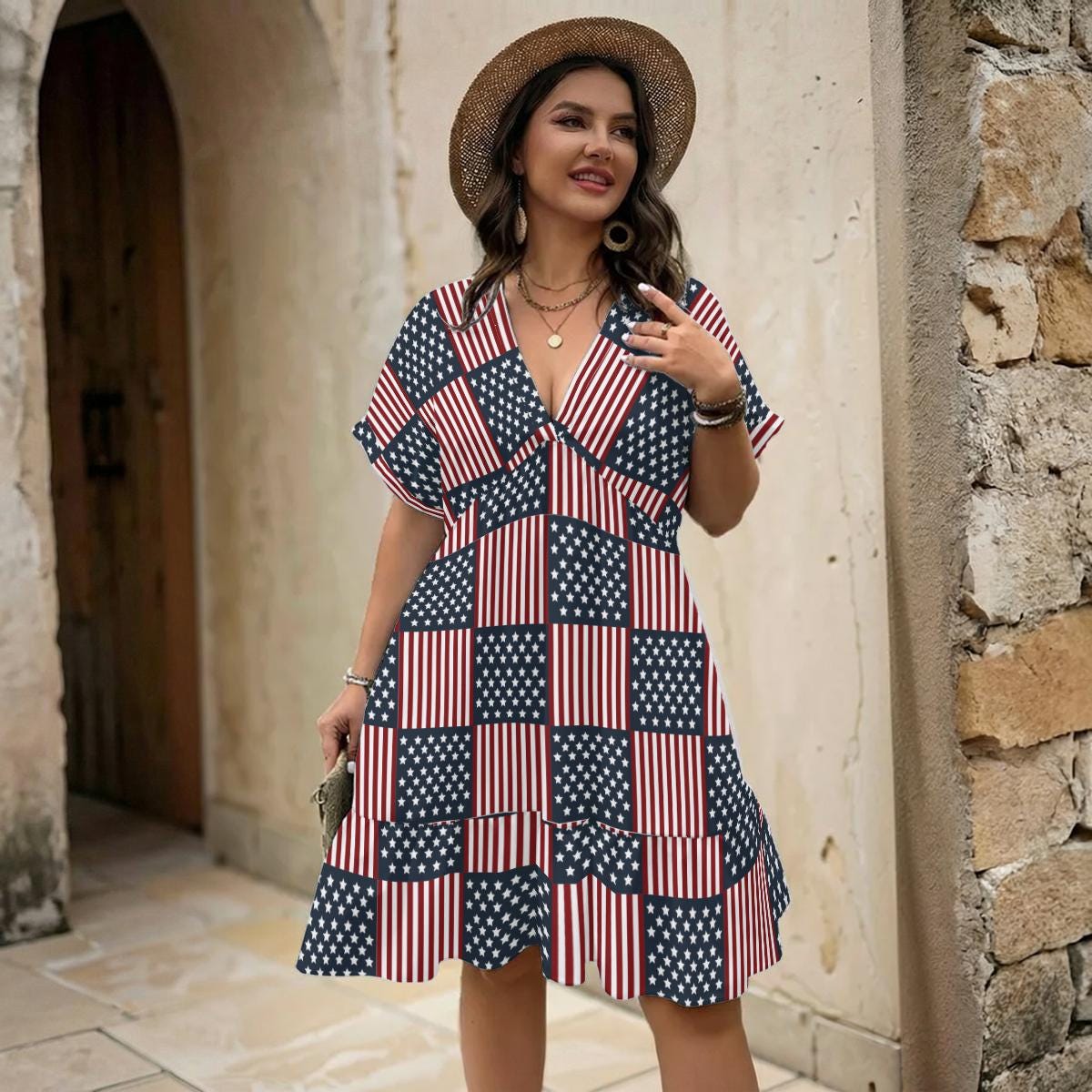 Patchwork American Flag Dress - Etsy