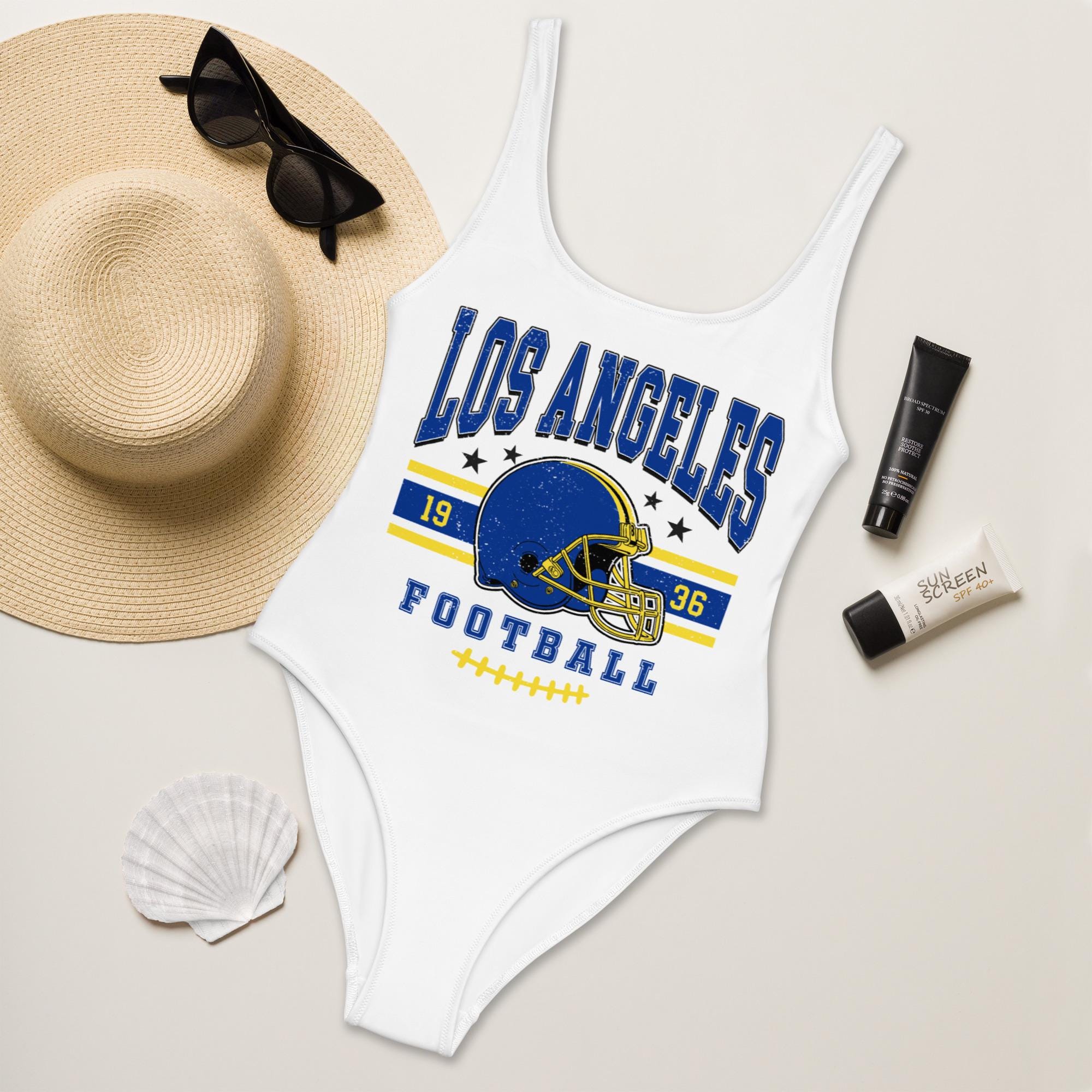 Discover Los Angeles Football Womens Swimsuit, Game Day Swimwear, Beach Party Swimsuit