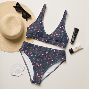 Bikini femme taille haute 4 juillet, maillot de bain deux pièces patriotique, maillot de bain drapeau des États-Unis, ensemble de bikini rouge, blanc et bleu