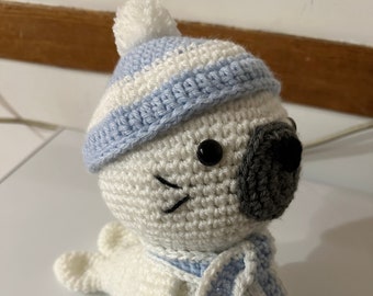 Cadeau de poupée au crochet fait main phoque amigurumi pour garçon et fille cadeau de shower de bébé fait main amigurumi poupée d'anniversaire au crochet