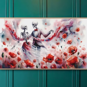 Samsung Frame TV アート | Skeletons in Love #3 | 不気味、気まぐれ、不気味、ハロウィーン | The Frame TV のデジタル アート