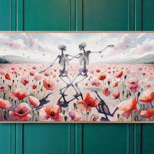 Samsung Frame TV アート | Skeletons in Love #2 | 不気味、気まぐれ、不気味、ハロウィーン | The Frame TV のデジタル アート