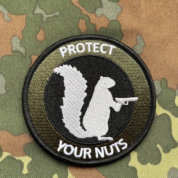 Patch badge patch écureuil protégez vos noix » prenez soin de vos noix