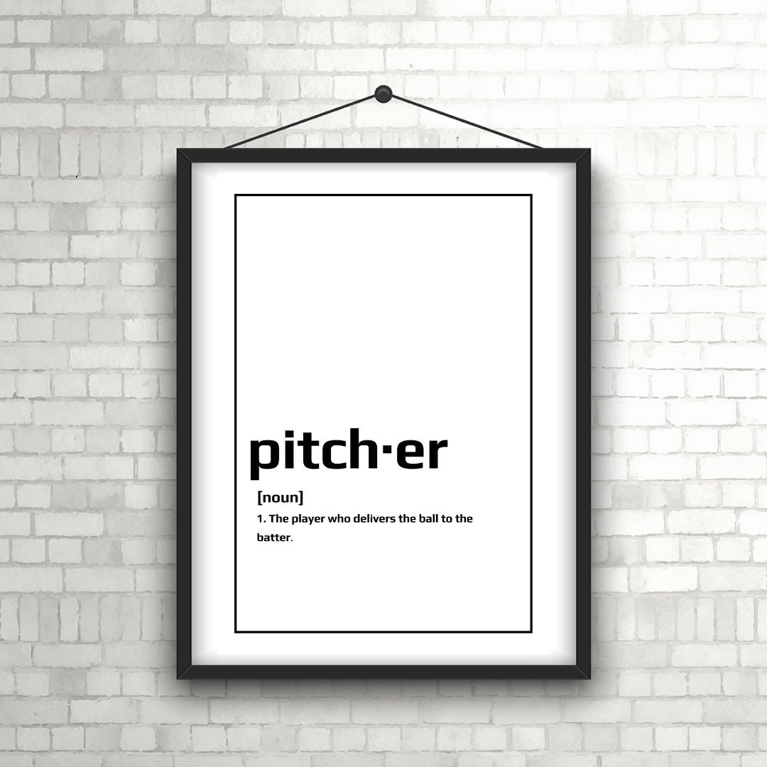 Pitcher Definition Printable Poster Digital Download Etsy