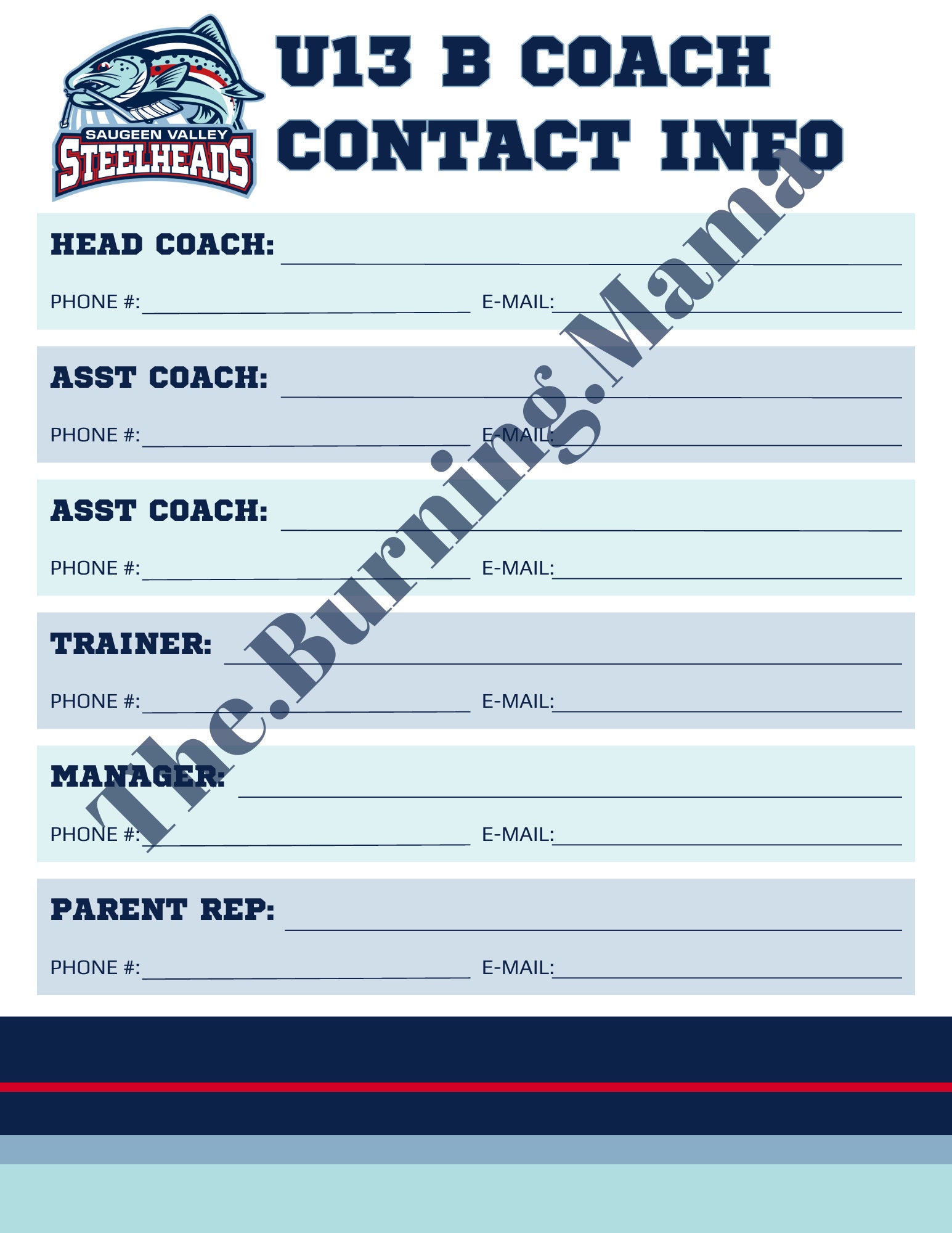 Hockey Team Planner CUSTOM Printable - Etsy
