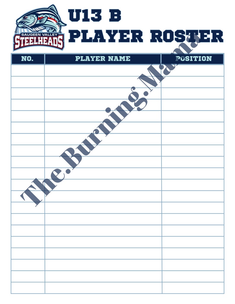 Hockey Team Planner CUSTOM Printable - Etsy