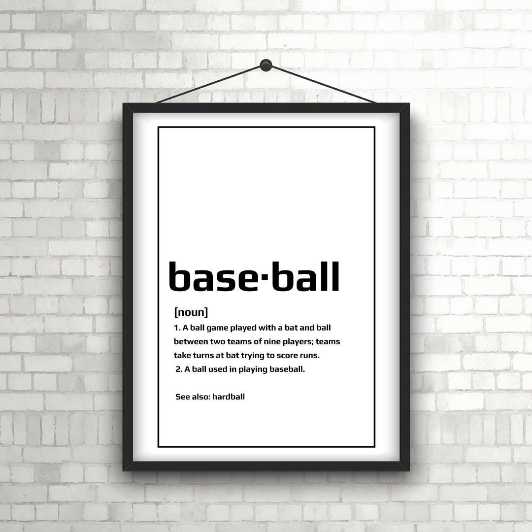 Baseball Definition Printable Poster Digital Download Etsy