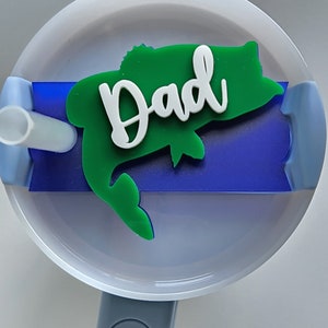 Personalized bass fish cup tag
