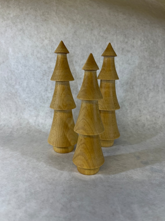 3 Maple wood Christmas trees