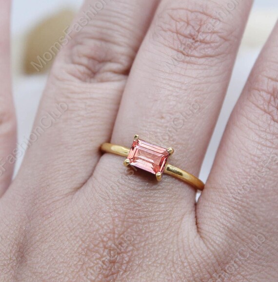 Thin Pink Morganite Ring,stackable Ring,dainty Gemstone Ring