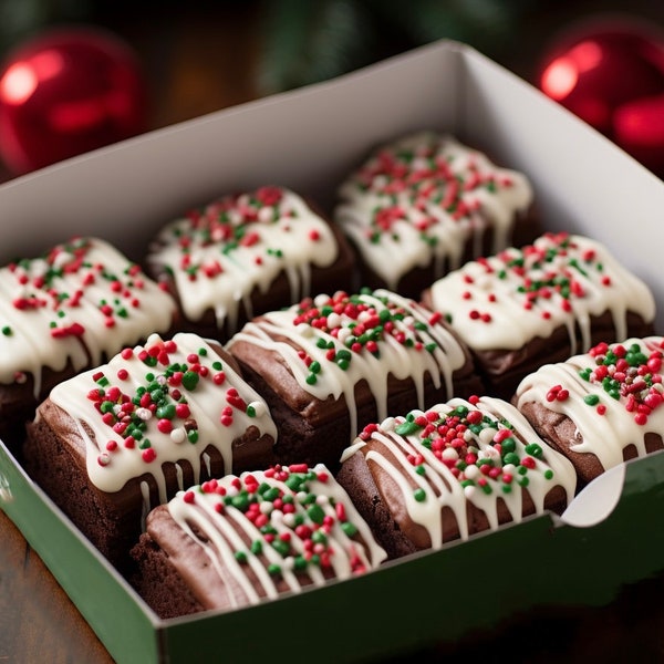 Christmas Double Fudge Brownie Gift Set: Signature Box