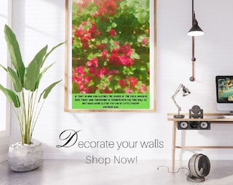 From photo to oil painting svg  this Rosebush wall art jpg with Bible verse is a digital image jpg file ready for download. Easy download .