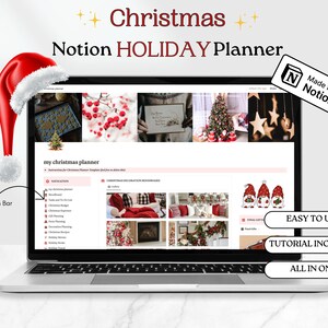 Notion Christmas Planner | Holiday Planner Notion | Christmas Planner Notion | Notion Template | Notion Planner | Notion Dashboard