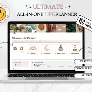 Ultimate All In One Notion Life Planner | Notion Template | Notion Planner | Notion Dashboard | Habit Tracker Notion | Notion Budget