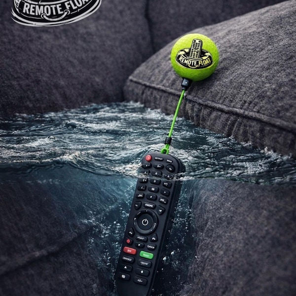 The Remote Float helps keep track of your TV remote by preventing it from sinking between the cushions! Attached to any and all remotes!