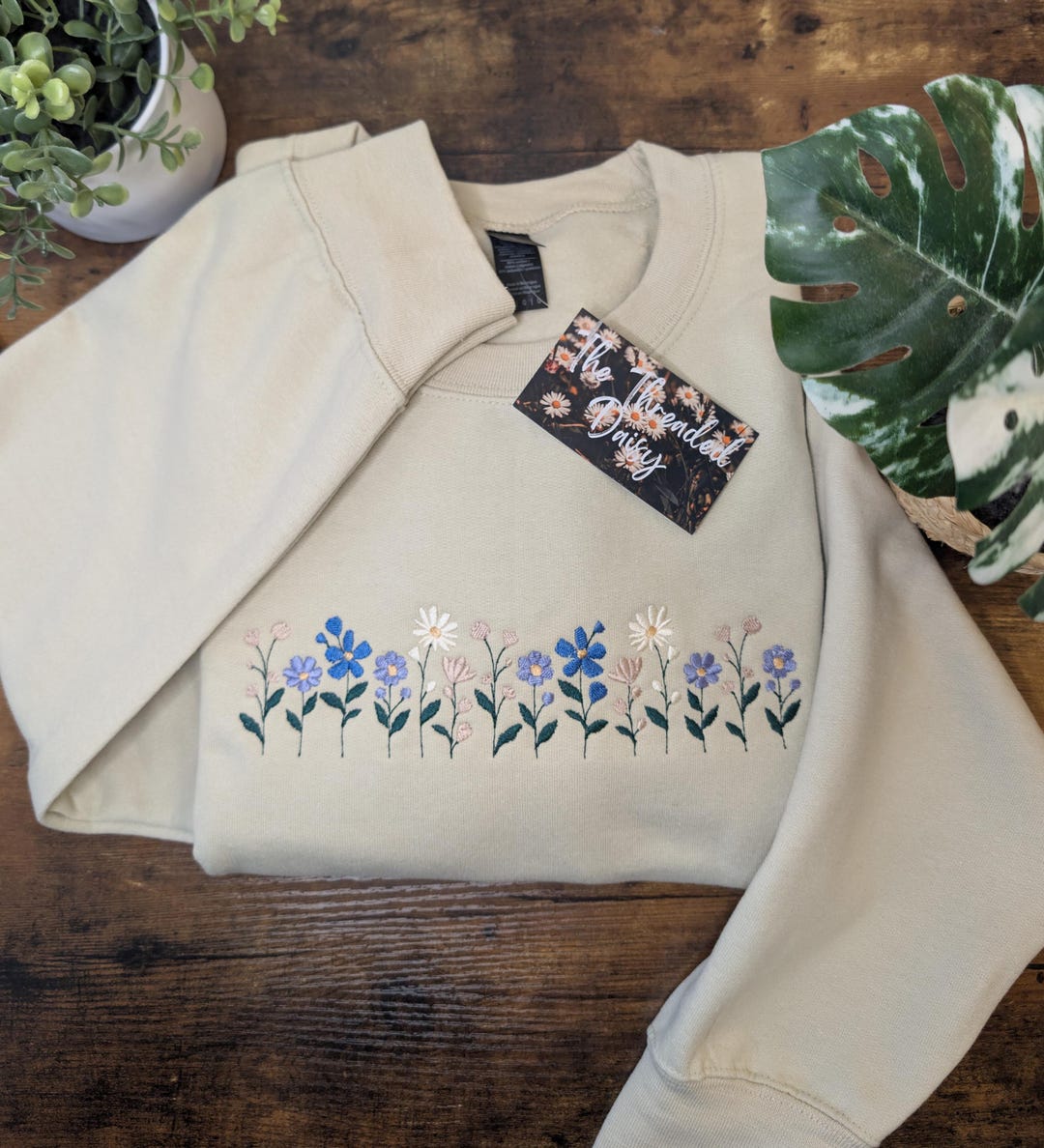 Wildflowers Embroidered Sweatshirt, Embroidery, Embroidered Apparel ...