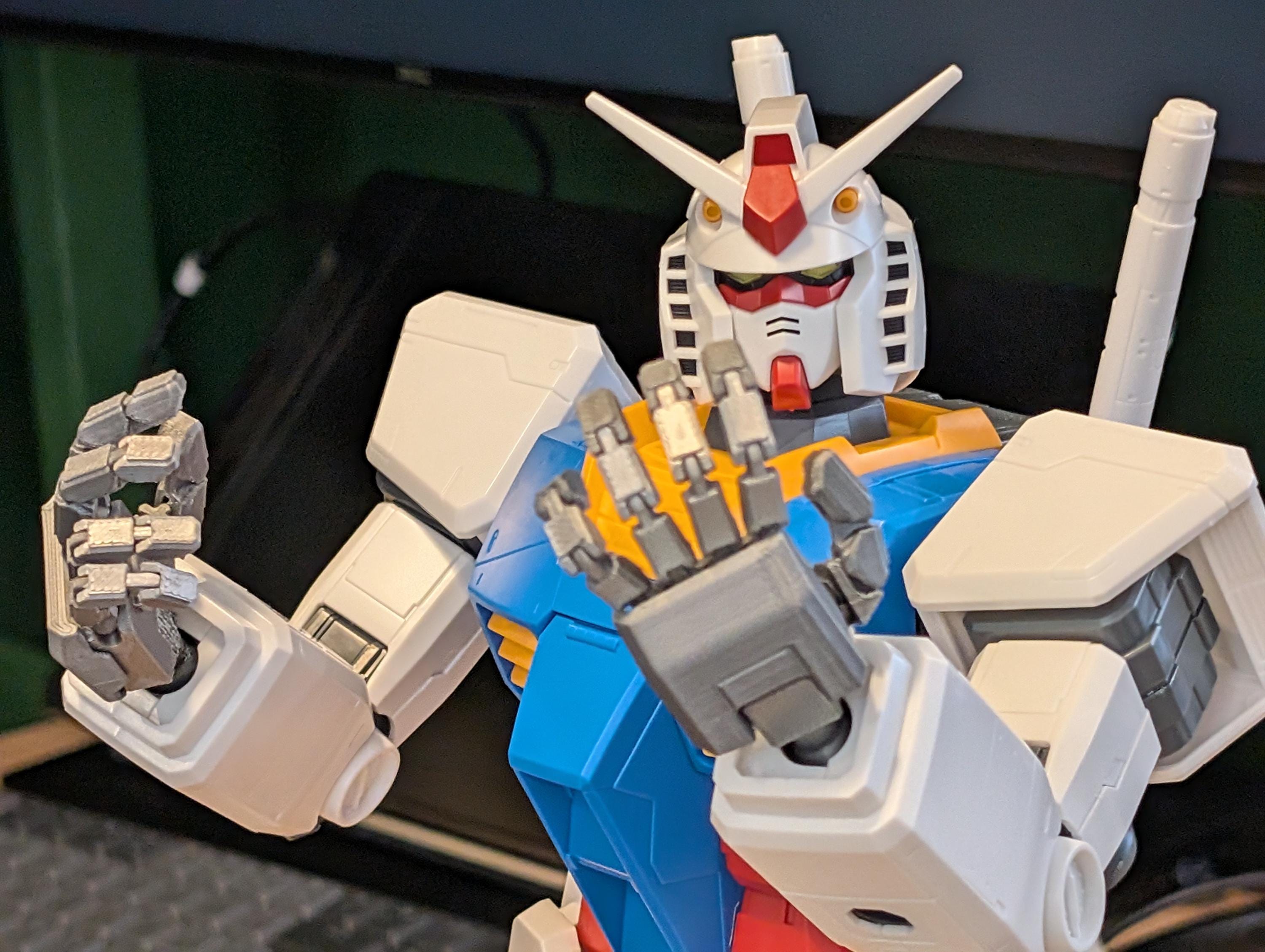 1/48 Mega Size RX-78-2 Mecha Hand Full Movement Joints, 3D Printed