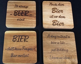 Gravierte Bier Untersetzer *Bieruntersetzer* Holz* Gravur*