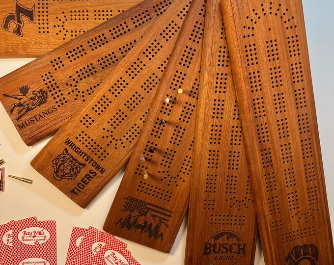 Personalized Cribbage Board Cribbage Tournament Board Game Family Game