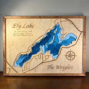 Personalized 3D Custom Lake Map - Il 300x300.5433915100 Gj0v