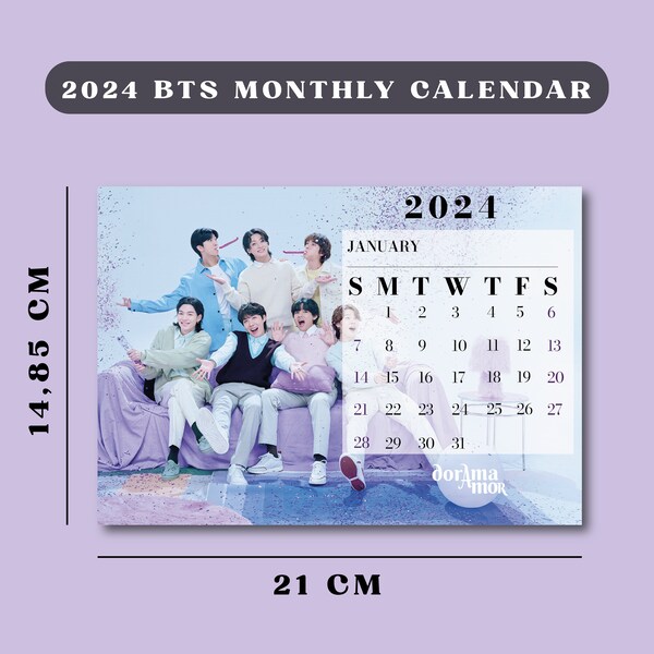 Bts 2024 Printable Calendar Etsy