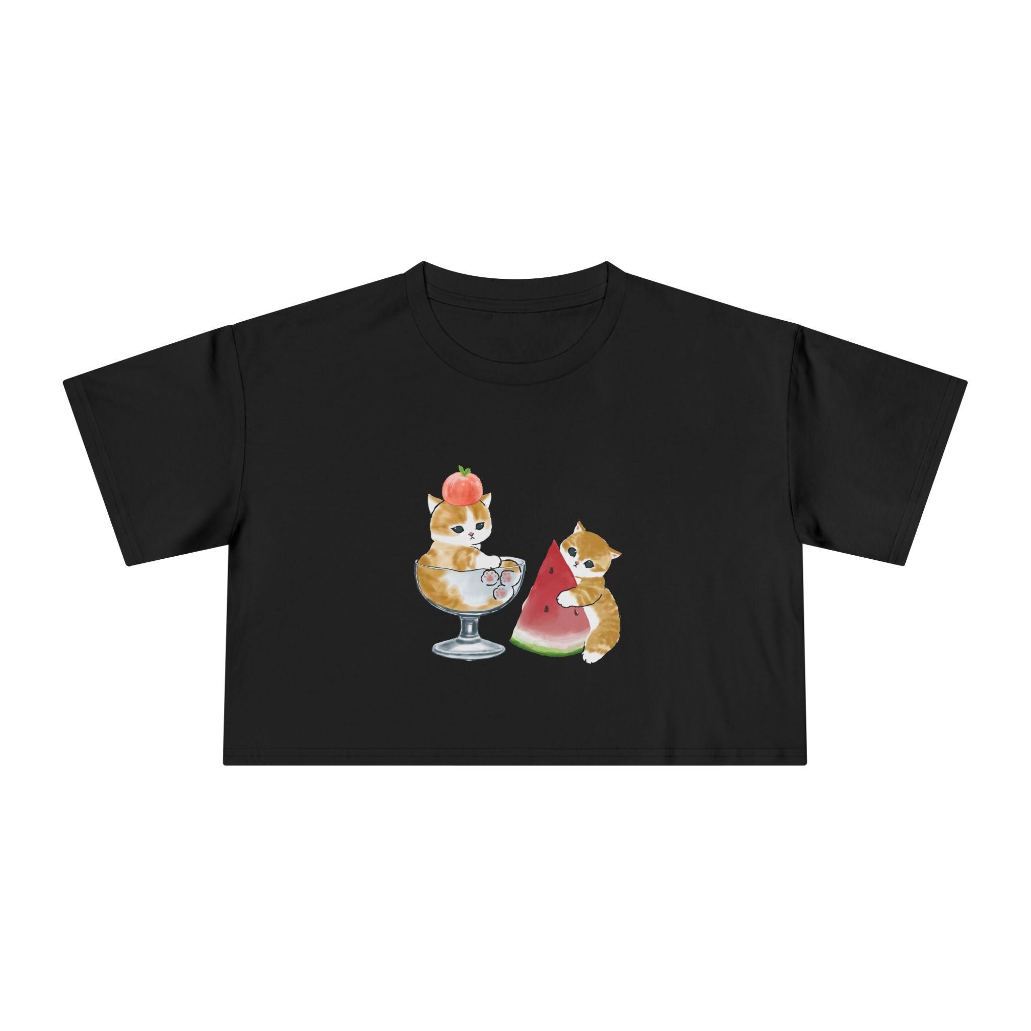 Mofusand Fruits Crop Top, Mofusand Crop Top, Cute Cats Shirt, Cat