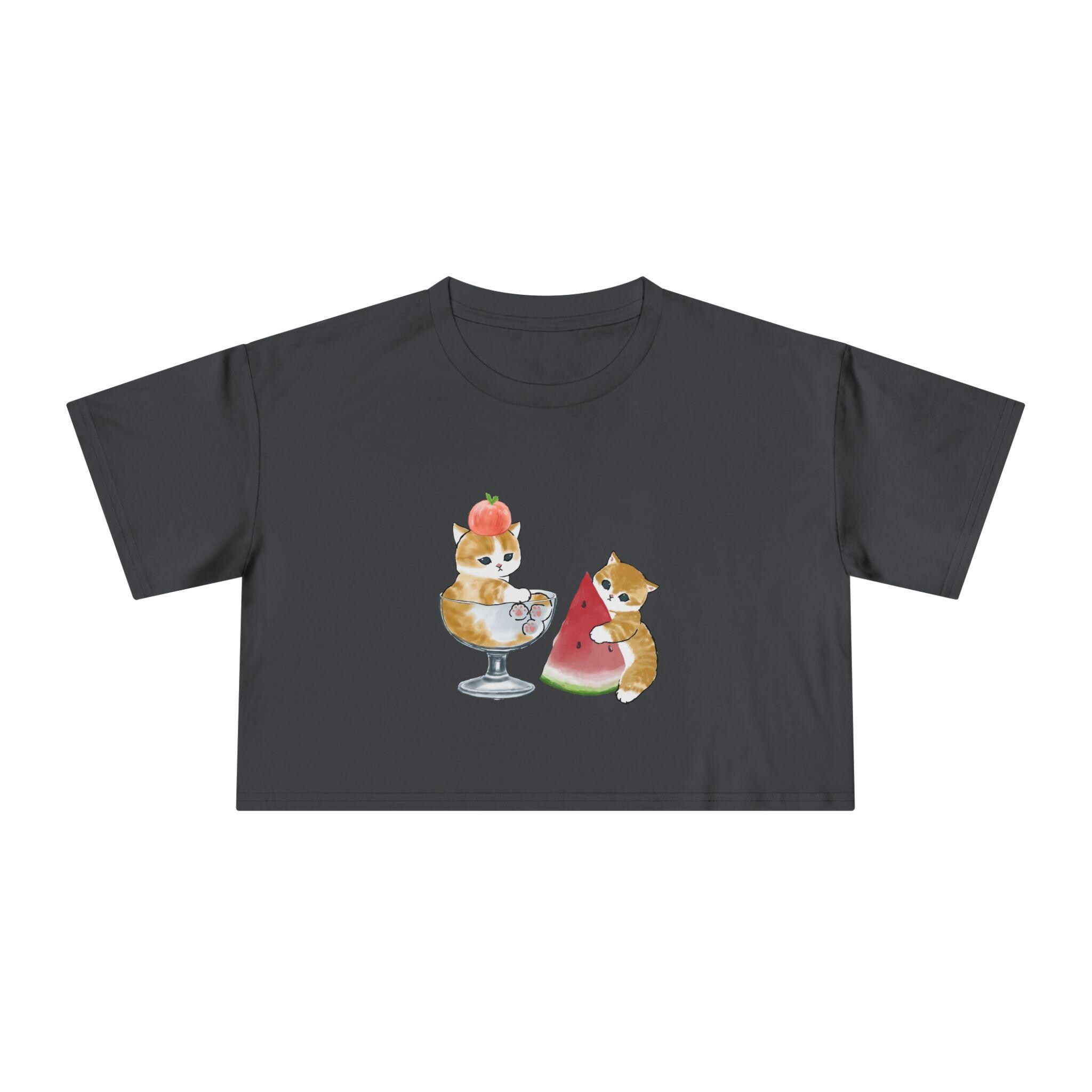 Mofusand Fruits Crop Top, Mofusand Crop Top, Cute Cats Shirt, Cat