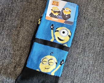 NUEVOS calcetines Illumination "GRU 4" (1 par), talla 10-13, divertidos y novedosos