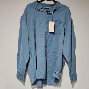 Tommy Bahama Tahitian Twill LS Shirt Mambo Blau Langarm Button Down Herren 2XLB Bild 1