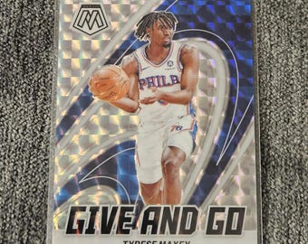 Tyrese Maxey 2023-24 Panini Mosaic #14 Mosaic Prizm Give And Go 76ers