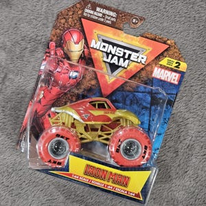 Monster Jam Marvel Iron Man Series 2 Monster Truck 1:64 NEW image 1