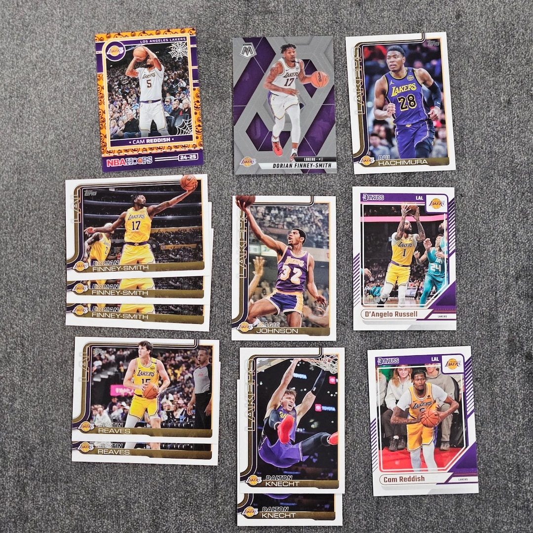 Lot of 13 Los Angeles Lakers Basketball Base Trading Cards NBA SOME ...
