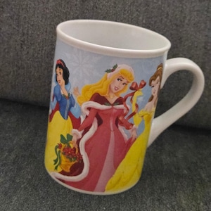 Disney Princess Coffee Mug Snow White Aurora Belle Ariel Cinderella Jasmine