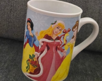 Disney Princess Coffee Mug Snow White Aurora Belle Ariel Cinderella Jasmine