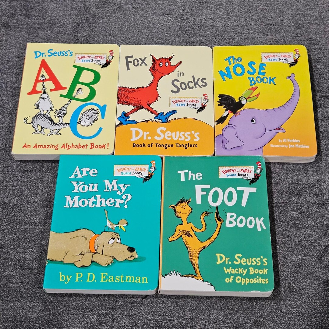 Dr. Seuss Bright & Early Mini Board Books Set ABC Foot Book Tongue ...
