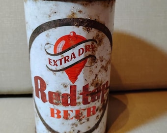 Vintage 1950's Red Top Extra Dry Brewing Cincinnati, OH Flat Top Beer Can