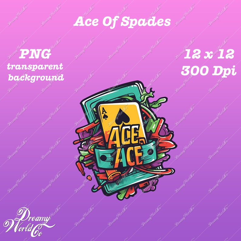 Ace of Spades,playing Cards,Tshirt design ,Sublimation