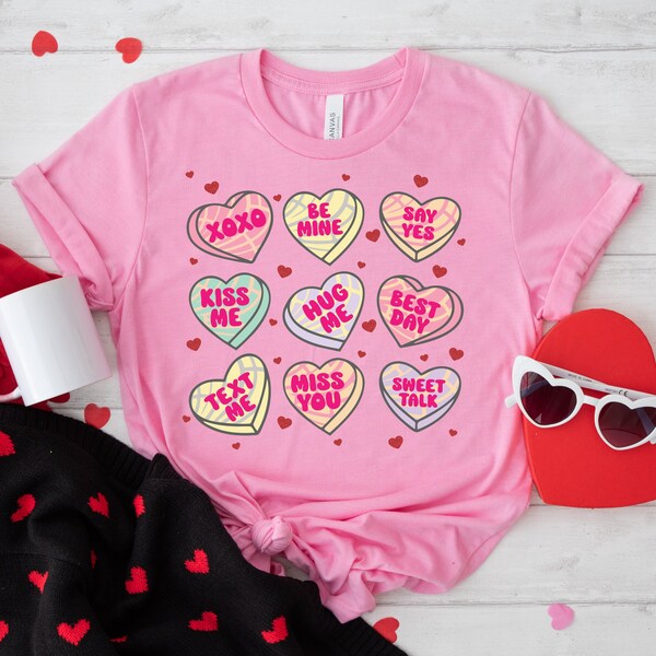 Valentines Conversation Hearts Shirts, Say, Yes, Xoxo Sweatshirt, Be Mine, Best Day, Kiss Me, Hug Me, Miss You, Text Me, Sweet Talk Tshirt