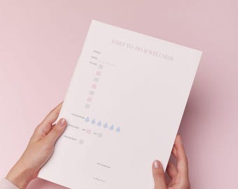 Girly Self-Care Planner | Canva Digital Planner | Pastel Wellness Journal | Undated PDF