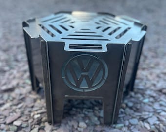 Brasero hexagonal plegable, personalizable.