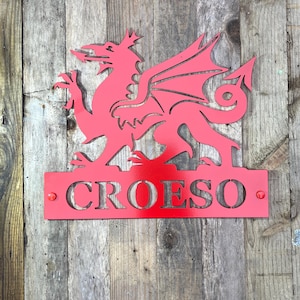 Welsh dragon with Welsh words (can also be personalised)