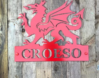 Welsh dragon with Welsh words (can also be personalised)