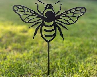 Honey Bee metal garden art, 3 sizes, with or without stake