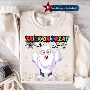 Trick Or Treat PNG, Funny Halloween Png,Spooky Summer Halloween Sublimation Design, Halloween Clipart,Ghost DTF Shirt Design PNG,cute tshirt