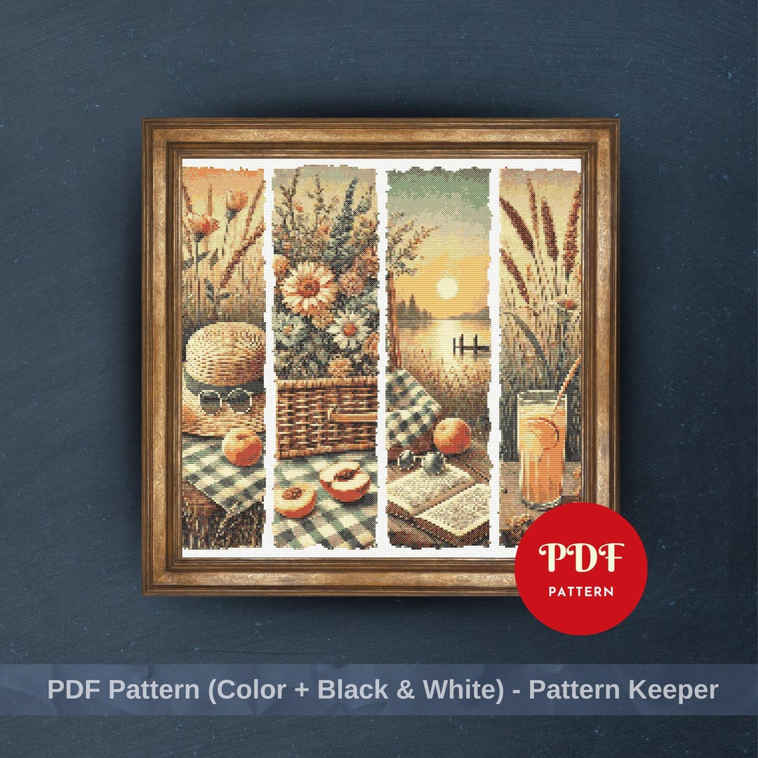 Summer Pinic Pattern Summer Picnic Cross Stitch Pattern, Countryside Embroidery Design ...