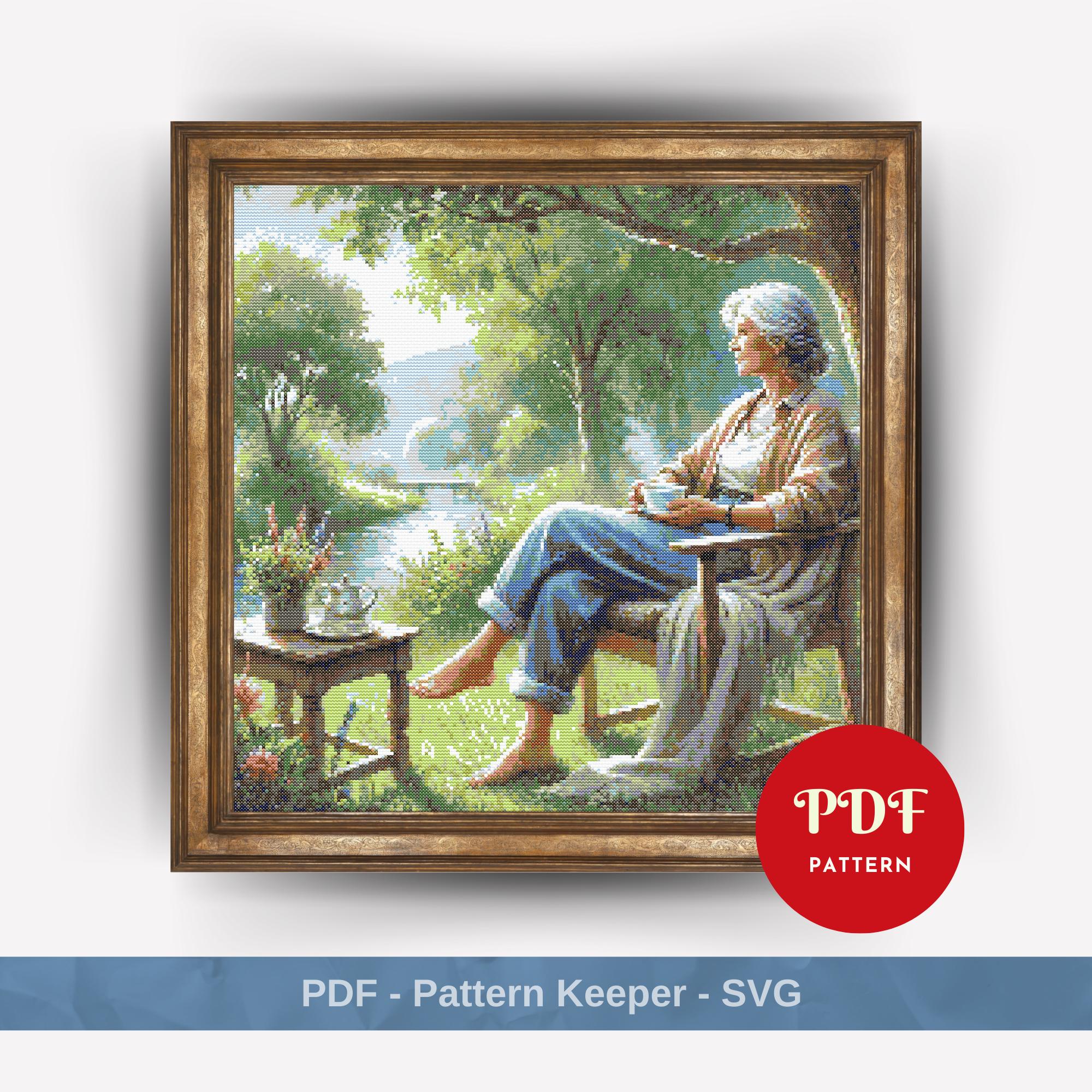 Oude vrouw drinkt koffie Kruissteekpatroon, dame borduursteekpatroon, vrouw  borduurwerk, vrouwelijk kruissteek pdf-patroonbestand - Etsy Nederland