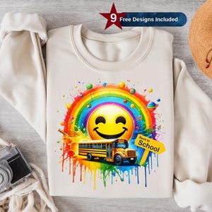 Back To School Png, Sublimation Design, School Bus Png,School Clipart, Teacher Png, Sweatshirt Png, T-Shirt Design,Instant Download Png, DTF