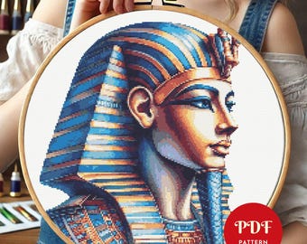 エジプト古代風刺繍アート作品 エジプト古代風刺繍アート作品